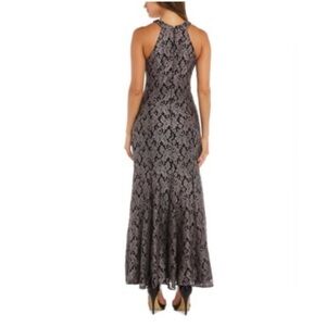 NW NIGHTWAY Elegant Black and Silver Dress SIZE 14